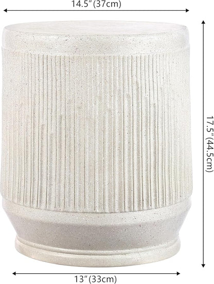 JONATHAN Y TBL1103A Kline 17.5" Mid-Century Modern Brutalist Indoor/Outdoor Accent Table Art Deco, Minimalist, Contemporary, Patio, Garden, Bathroom, Living Room, Cream Terrazzo Finish