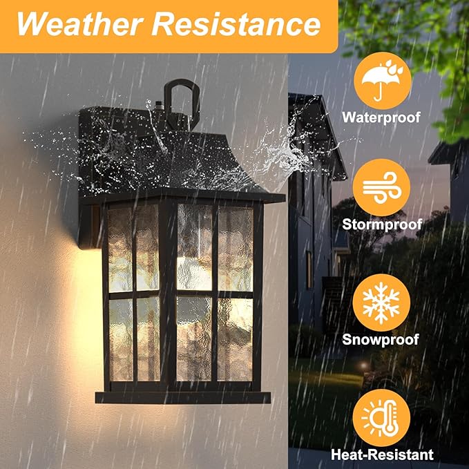 Modern Outdoor Wall Lights 2 Pack, Aluminium Dusk to Dawn Outdoor Lighting, Exterior Wall Lantern Waterproof Porch Light, Outside Light for House, Garage, Patio (Oil-Rubbed Bronze)