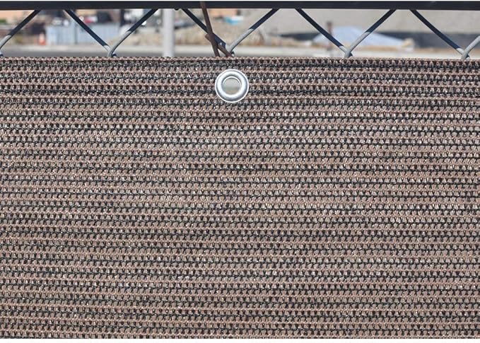 Alion Home Elegant Privacy Screen Windscreen Mesh for Balcony, Backyard, Deck, Patio, Fence, Pool, Porch, Railing - Brown/Mocha (6' x 5')