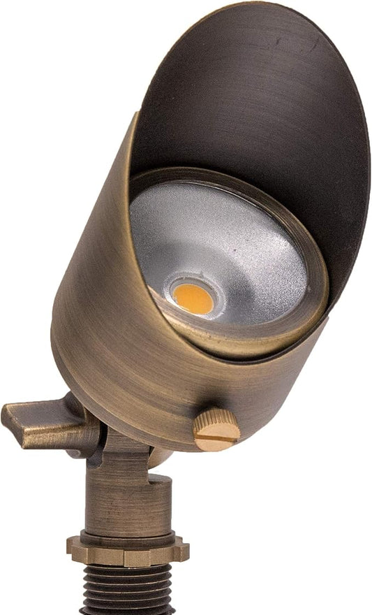12V 6W Solid Brass (Bronze) LED Outdoor Spotlight 2700K Warm White 275 Lumens for Low Voltage Landscape Lighting of Yard, Lawn, Garden, Patio, Trees & House
