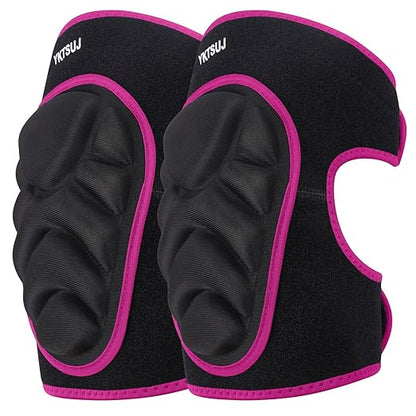 Knee Pad Women Men for Gardening House Working, Floor and Carpet Cleaning, Construction Work, Cleaning Knee Pads With High Elastic Fabric Black with Pink Edge S