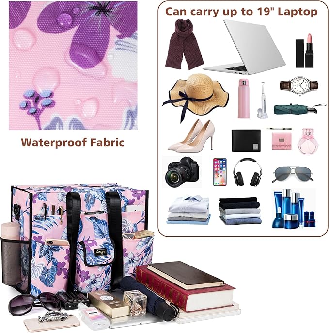 Utility Tote - Water Resistant with 19 Exterior/Interior Pockets - Large Women/Teacher/Work Bag