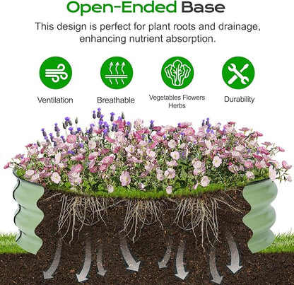 Aoodor 9" Tall 30" Metal Raised Garden Bed, Outdoor Planter Box and Raised Garden Kit for Vegetables, Flowers, Arugula and Herbs, Olive Green