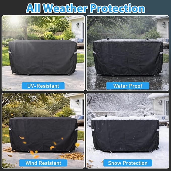 Utheer Grill Cover for Royal Gourmet 4/6/8 Burner Gas Grill & Griddle, Upgraded Full-Length Heavy-Duty 600D Waterproof Outdoor Cover, Fits PD4001/GB4000P /GD402/GB8000/GD401/GB8003/GB4001
