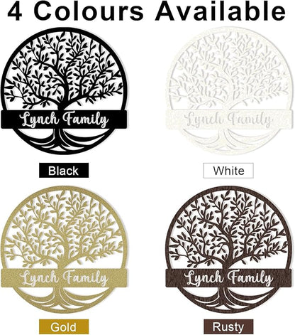 Custom Tree of Life Monogram Name Signs | Personalized Metal Letters Wall Art | Outdoor Balcony & Porch Garden Decor