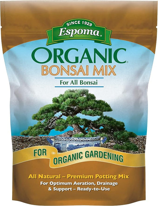 Espoma Organic & Natural Bonsai Soil - All-Purpose Bonsai Tree Soil Mix, All-Natural Organic Material Great for All Bonsai Trees Nutrient-Rich Bonsai Soil Mixture (4 Quarts)