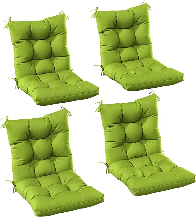 Patio Seat&Back Chair Cushions for Outdoor Furniture，Comfortable Cushions for Rocking/Dining/Lawn Chair-Set of 4