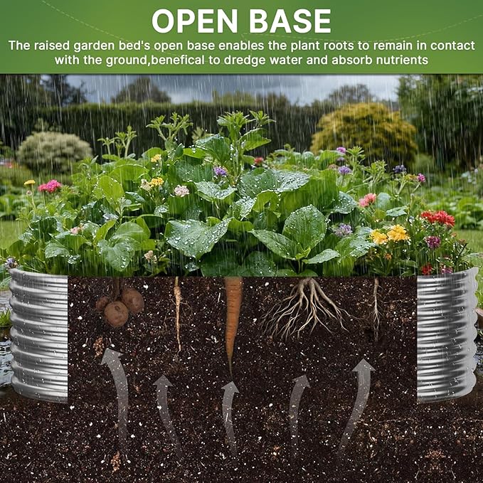 2 Pack Tall 8ft Galvanized Raised Garden Bed Outdoor, Metal Garden Bed for Vegetables, Above Ground Garden Box for Flower, Steel Raised Beds for Gardening - 8x3ft