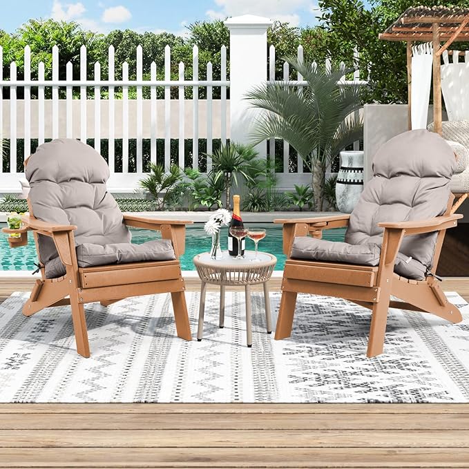 Adirondack Chair Cushions Set of 2, Rocking Chair Cushions High Back, Thickened Patio Chair pad for Indoor and Outdoor, 44''L x 19''W x 4''H