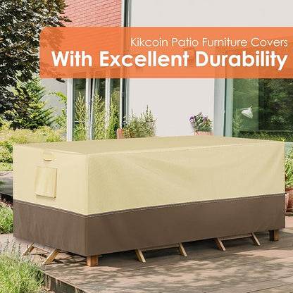 Patio Furniture Covers Waterproof for Table and Chairs, Rectangular Outdoor Furniture Set Cover, Anti-Fade, Tear/Water Resistant Patio Furniture Set Covers, 110"L x 84"W x 28"H