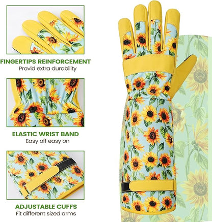 Gardening Gloves for Women Long Sleeve Garden Gloves Ladies Light Protective Gloves for Yard & Outdoor Work
