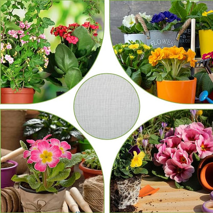 Grevosea 10PCS Black PVC Flower Pot Hole Mesh Pads, 11.8x7.8 Inch Bonsai Drainage Screens for Preventing Soil Leakage Flower Pot Bottom Plant Screen Mesh for Garden Outdoor Potted Plants
