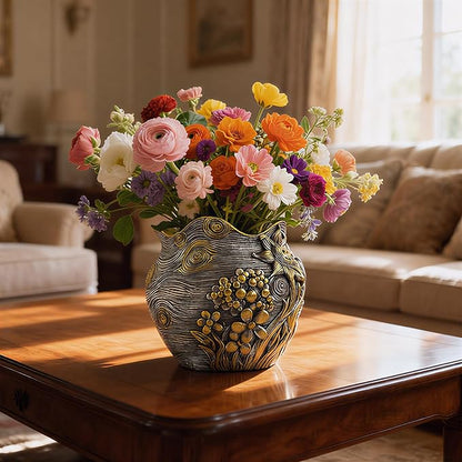 Sunflower Starry Sky Plant Pots-Cute Unique Flower Pots with Drainage Hole, Resin Planters for Indoor Outdoor Succulent Planter, Plant Gifts for Mother's Day, Birthday, Christmas