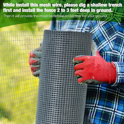Tatuo Hardware Cloth 1/2 Inch 24in x 150ft Hot Dip Galvanized After Welded Cage Mesh Rolls 21 Gauge Metal Chicken Wire Roll Wire Fencing Poultry Netting for Raised Garden Rodent Animals