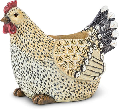 Abbott Collection Rooster Planter, Beige & Black (9 in)