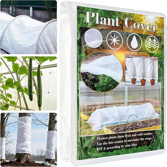 Plant Covers Freeze Protection 6.6 ft x 16 ft Floating Row Cover 1oz/yd² Garden Fabric Plant Cover for Winter Frost/Sun Pest Protection