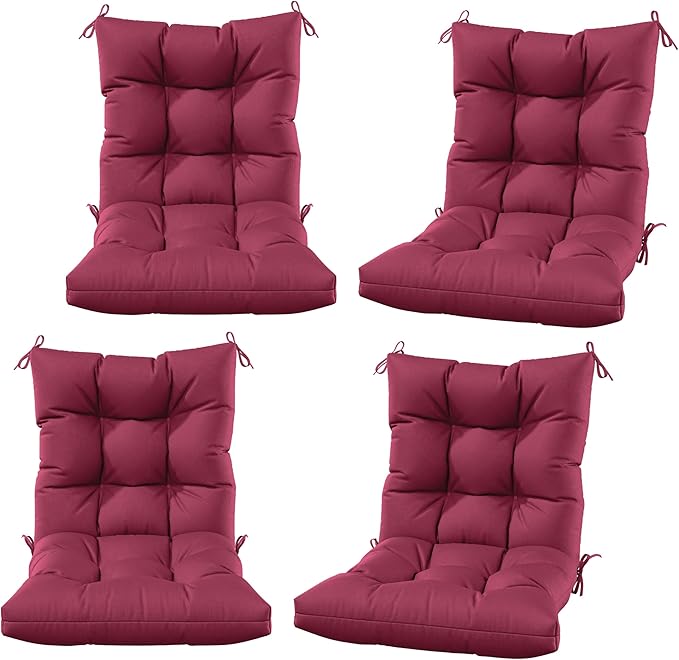 Patio Seat&Back Chair Cushions for Outdoor Furniture，Comfortable Cushions for Rocking/Dining/Lawn Chair-Set of 4