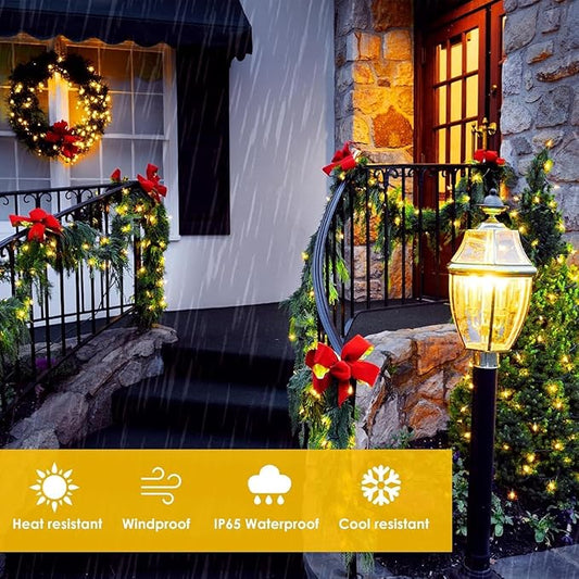 2 Pack 90FT Solar Christmas Lights, Super Bright 160 LED Solar Lights String with 8 Lighting Modes, Outdoor Waterproof Green Wire Solar Twinkle Light for Xmas Garden Decorations (Warm White)