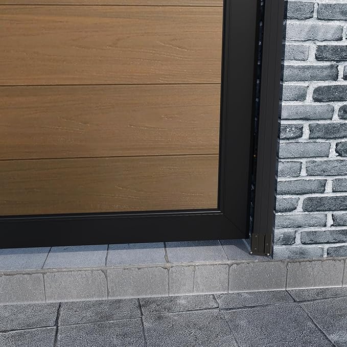 Wood Plastic Privacy Double Fence Gate 6ft(H) x 10ft(W), Metal Frame with Knob Kits, Durable Composite Outdoor Gate,Brown