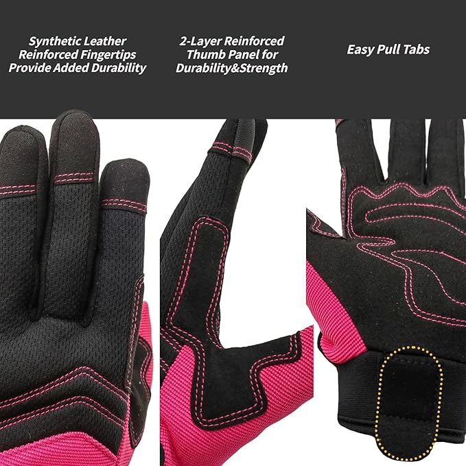 Thorn Proof&Puncture Resistant Gardening Gloves with Grip,Garden Glove for Women, Leather Yard Work Gifts