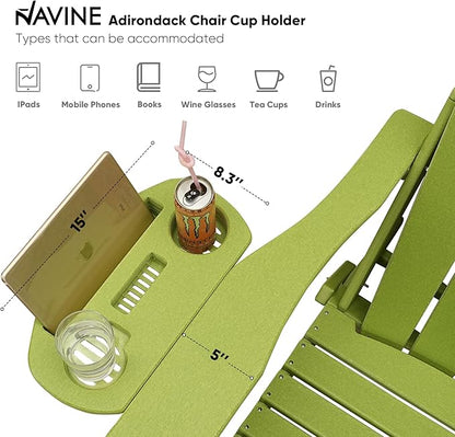 Adirondack Chair Set of 2, HDPE Folding Adirondack Chair with Multifunctional Cup Holder, Weather Resistant Fire Pit Chair for porches, patios, patios, poolsides, Decks.