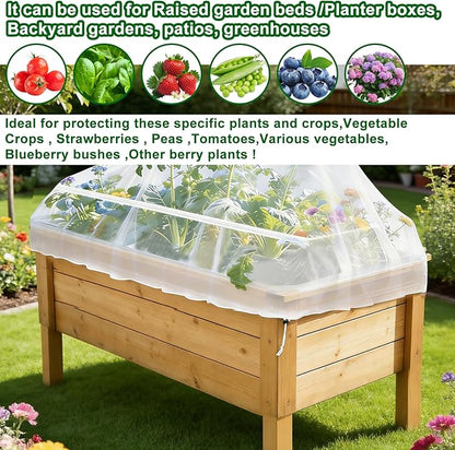1 Pack Garden Netting for Raised Beds, Fine Mesh Bird Netting Barrier Screen with Zipper Drawstring Garden Bed Plant Cover for Protect Vegetable Fruits Crop from Animals Pest Insect, 6.3×3.3×2Ft