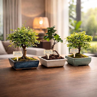 Avergo Bonsai Starter Kit – Growing Jacaranda Bonzai Tree | Complete Indoor Tree Kit for Growing Plants with Tools & Planter – Gardening Gifts for Mother, Women & Men