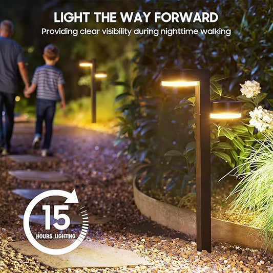 ELECLINK Solar Pathway Lights Outdoor Waterproof, 6 Pack with 12 Head Solar Lights Outdoor Super Bright Up to 15Hrs, Auto On/Off Garden Light for Yard Patio Path Walkway Driveway Outside Decor