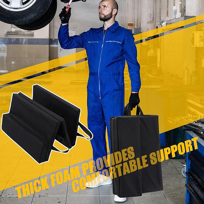 BALAPET Thick Supportive Foam Mechanical Mat to Lay On with Pillow, Waterproof Portable Mechanic Pad for Working Under Car with Carrying Handles,Suitable for Garage, Picnicking, Gardening