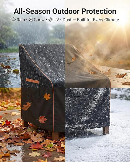 Outdoor Waterproof Patio Chair Covers, Heavy Duty oxford coating Weather Resistant Patio Furniture Covers 600D 35W x 37D x 36H inches 2-Pack, Black