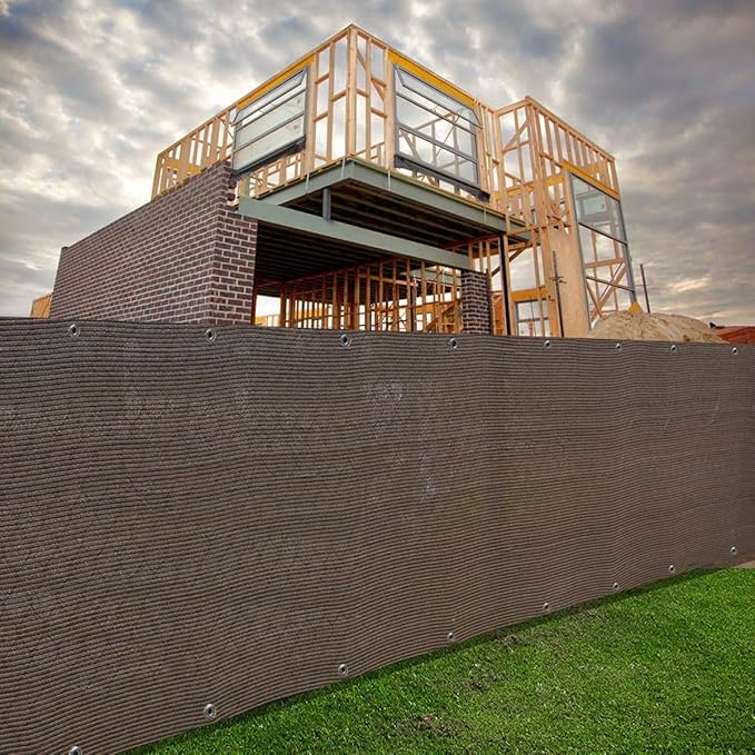 Alion Home Elegant Privacy Screen Windscreen Mesh for Balcony, Backyard, Deck, Patio, Fence, Pool, Porch, Railing - Brown/Mocha (6' x 5')
