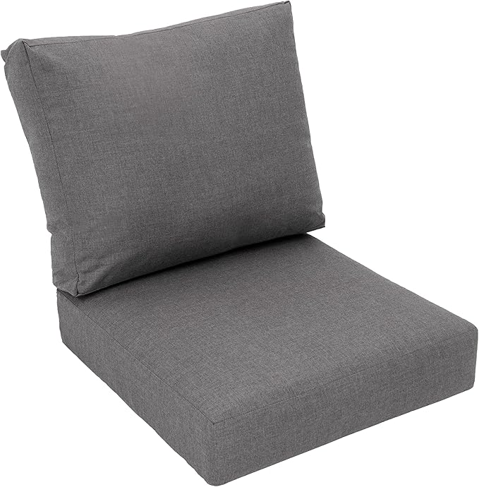 Eddie Bauer Home Deep Seating Outdoor Lounge Cushion, Knife Edge, 23" X 24" X 5", Cast Slate