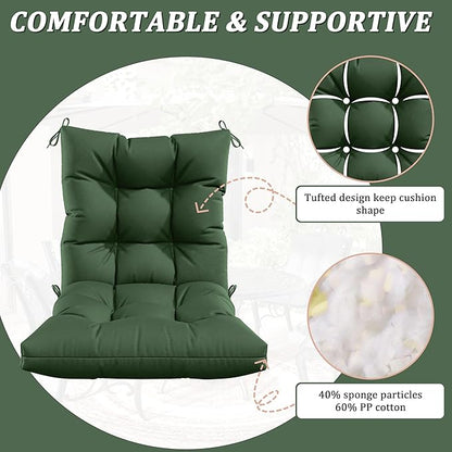 Patio Seat&Back Chair Cushions for Outdoor Furniture，Comfortable Cushions for Rocking/Dining/Lawn Chair-Set of 4
