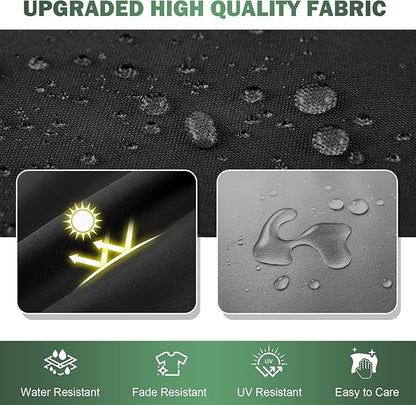 Outdoor Chair Cushions Set of 2, 19x19x3 Inch Waterproof & Fade Resistant Patio Furniture Seat Cushions with Ties, Square Outdoor Dining Chair Cushions for Lawn, Garden, Deck & Yard, Black