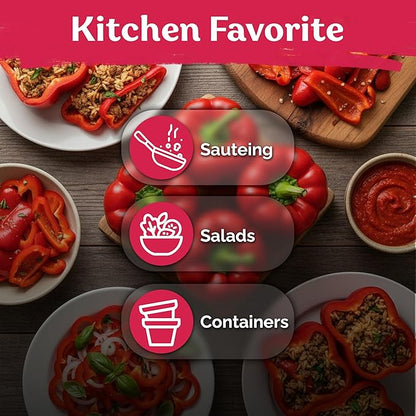 KVITER 50 Big Red Bell Pepper Seeds (Capsicum annuum) – Large Sweet Peppers Seed Packets, Sweet Red Pepper Vegetable Garden – Heirloom Vegetable Seeds Outdoor &, Indoor Garden Containers