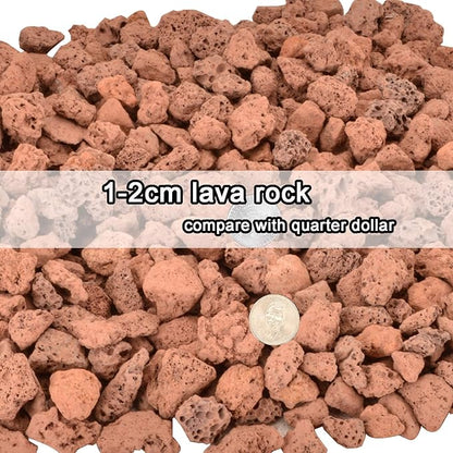 Mr. Fireglass Natural Lava Rock, 0.4"-0.8" Small Volcanic Lava Rock for Indoor & Outdoor Fire Pits, Fireplaces, Fire Bowls & Fire Table, Decorative Garden Landscaping, Potted Plants -10 Pounds, Red
