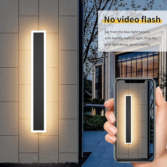 Aipsun LED Outdoor Wall Light Fixtures, Black Exterior Sconces 3000K,23.6inch Modern Porch Patio Wall Light Fixture for House Courtyard Balcony Porch(1 Pack)
