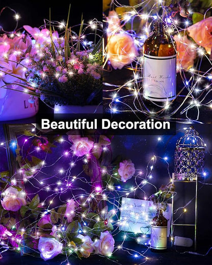 Treela 8 Pack Solar String Lights Outdoor Waterproof Each 240 Led 78ft Solar Fairy Lights Outdoor 8 Mode Led Tree Waterproof Copper Wire Garden Yard(Multicolor)