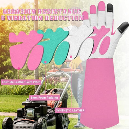 Long-Gardening-Gloves for Women/Men - Thorn Proof Rose Pruning Gloves Heavy Duty Gauntlet, Best Garden Gifts for Gardener-M