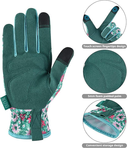 Gardening Gloves for Women and Men, Garden Gloves with Touch Screen, Thorn Proof Puncture Resistant Working Gloves, Gardening Gifts for Women, Size Medium