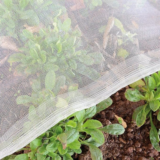 Garden Insect Netting Pest Barrier: 10'x45' Bug Netting for Garden Protection Mosquito Net Fine Mesh Cicada Tree Net Greenhouse Row Cover for Crops Plants Vegetables Flowers Fruits Silver