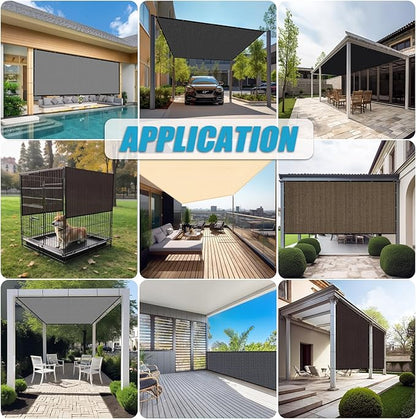 Amagenix 90% Sun Shade Cloth with Grommets, 6' x 8' Pergola Replacement Shade Cover Canopy Privacy Screen for Outdoor Patio Garden, Mocha (We Customized)