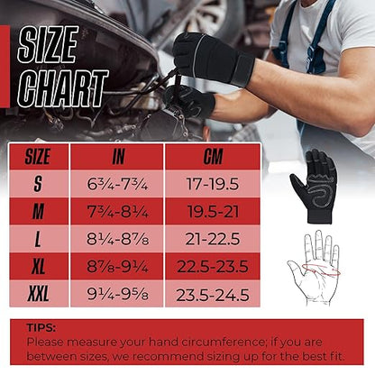 HANDLANDY Work Gloves Mens & Women 3 Pairs, Utility Safety Mechanic Working Gloves Touch Screen, Flexible Breathable Yard Work Gloves (Small, Black)