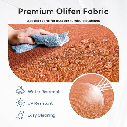 6" Thicker Outdoor Chair Cushion 4 Sets - 24" *24" *6" Waterproof Patio Furniture Cushions with Removable Cover, 28D High Density Sponge Filling Thicken Outdoor Patio Cushions - Orange