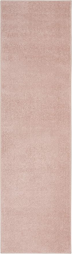 Nourison Home Essentials Indoor/Outdoor Pink 2'2'' x 7'6'' Area-Rug, Easy-Cleaning, Non Shedding, Bed Room, Living Room, Dining Room, Backyard, Deck, Patio (2x8)