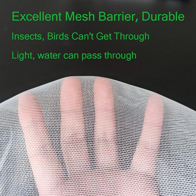 2pcs 5.6x6.3ft Garden Netting Bags with Drawstring Plant Mesh Cover Protect Vegetable Fruit Trees from Insect Birds