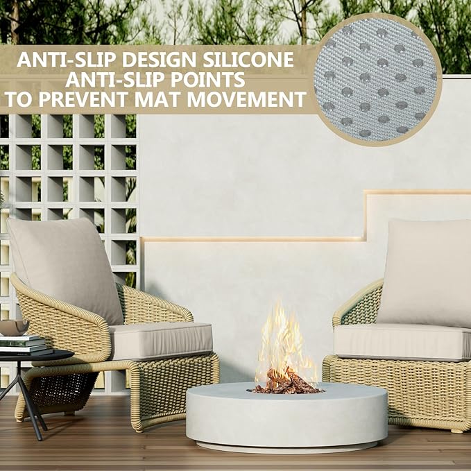 22" x 22" x 6" Outdoor Deep Seat Cushions Set - 2 Set Waterproof & Fade Resistant Patio Furniture Replacement Cushions, Non-Slip Outdoor Cushions Fit Loveseats, Couches, Chairs, and Sofas.