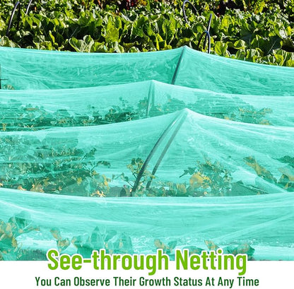 2 Pack Garden Netting 8 x 10 ft Ultra Fine Mesh Garden Netting Green Mesh Plant Cover Raised Beds Barrier Screen Protection for Vegetable Fruits Flowers Crops Greenhouse Rows from Birds Squirrels