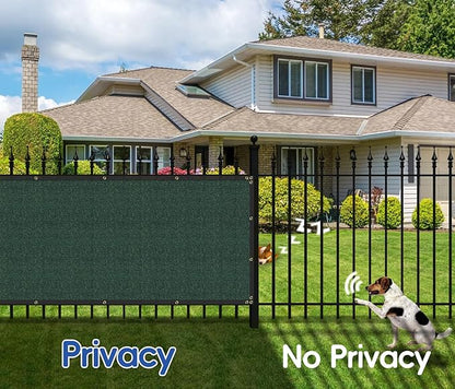 4'x243' Privacy Fence Screen Net Fencing 90% Privacy Blockage Windscreen Fence Cover with Copper Grommet for Patio Backyard Garden Swimming Pool, Zip Ties Included, Green
