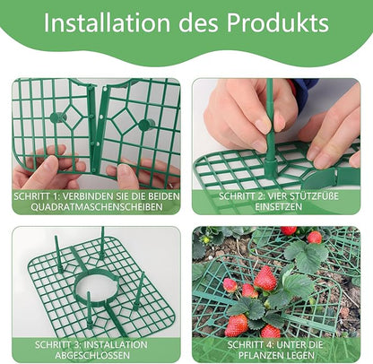 ANGTUO 10 Pack Square Strawberry Supports for Garden Strawberry Plant Support Strawberry Stand Holder Strawberry Racks Growing Frame
